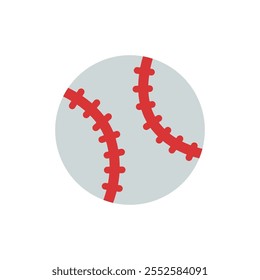 Baseball ball. Vector illustration isolated on white background, hand drawn, flat design