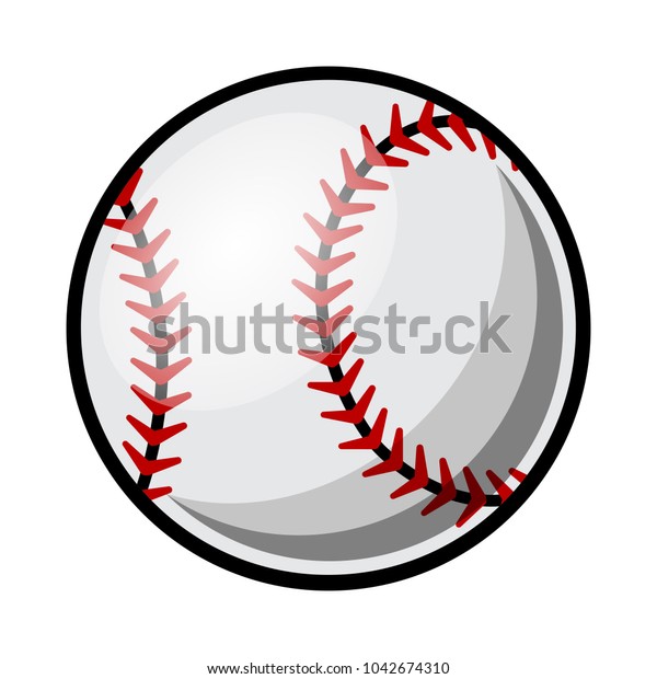 Baseball ball vector illustration isolated on\
white background. Ideal for logo design element, sticker, car\
decals and any kind of\
decoration.