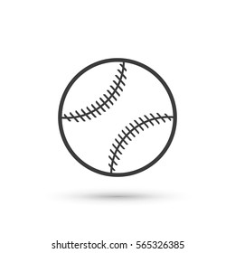  Baseball ball Vector isolated on white background. Flat vector illustration in black. EPS 10