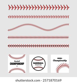 Baseball ball vector set icon