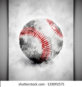 Baseball ball in watercolor style. Eps 10