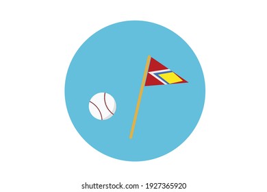 Baseball Balls and Flags Vector