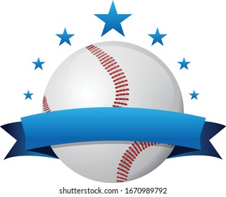Baseball and banner vector art illustration