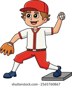 Baseball Baseman Cartoon Colored Clipart 