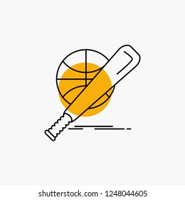 baseball, basket, ball, game, fun Line Icon