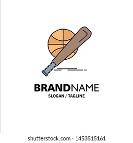 baseball, basket, ball, game, fun Flat Color Icon Vector