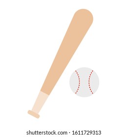 Baseball bat and ball. Children toy - Vector illustration design