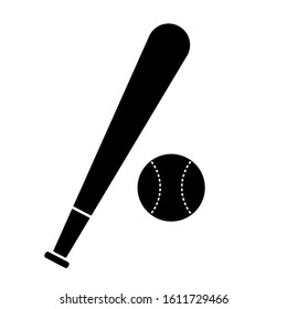 Baseball bat and ball. Children toy - Vector illustration design