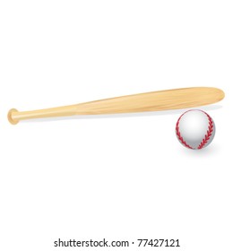 Baseball bat and ball - eps 10