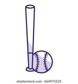 baseball bat and ball equipment isolated icon