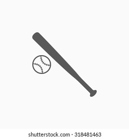 baseball bat and ball icon