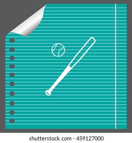 baseball bat and ball icon