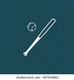 baseball bat and ball icon