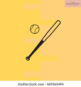 baseball bat and ball icon