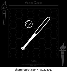 baseball bat and ball icon