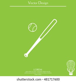 baseball bat and ball icon