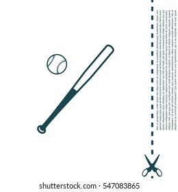 baseball bat and ball icon