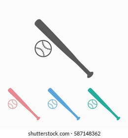 baseball bat and ball icon