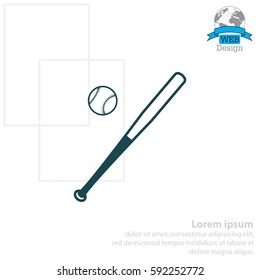 baseball bat and ball icon