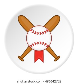 Baseball bat and ball icon. artoon illustration of baseball bat and ball vector icon for web
