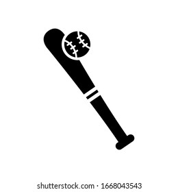 baseball bat and ball icon design, flat style icon collection