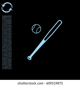 baseball bat and ball icon. vector illustration