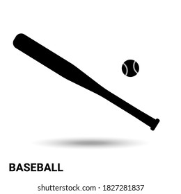 Baseball. Baseball bat and ball isolated on light background. Vector illustration.