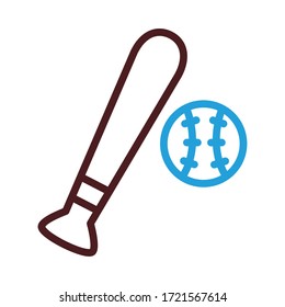 diseño de ilustración vectorial del icono de la línea de béisbol y del estilo de la línea de pelota