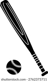baseball bat and ball silhouette side view