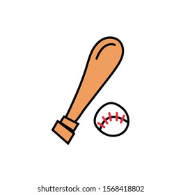baseball bat with ball sport icon vector illustration design