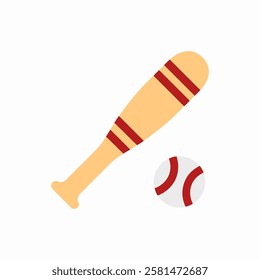 Baseball bat and ball sports icon Vector