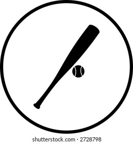 baseball bat and ball symbol