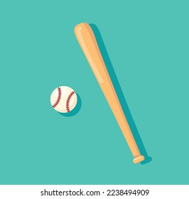 Baseball bat and ball  vector illustration