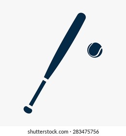 Baseball bat and ball vector illustration