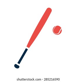Baseball bat and ball vector illustration