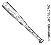 baseball bat in black isolated on white background