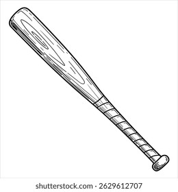baseball bat in black isolated on white background