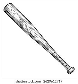 baseball bat in black isolated on white background