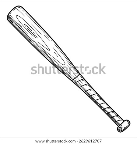 baseball bat in black isolated on white background