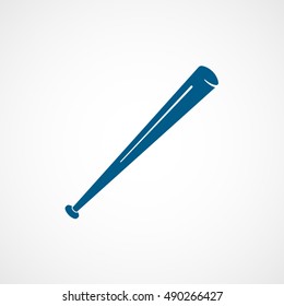 Baseball Bat Blue Flat Icon On White Background
