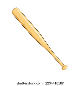 Baseball bat. Cartoon. Vector illustration. Isolated on white background
