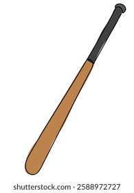 Baseball bat in continuous line pattern on white background.