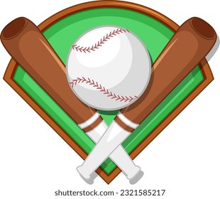 Baseball Bat Cross Vector illustration