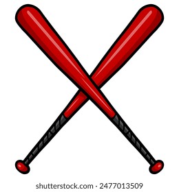 Baseball Bat Crossed Bats Vector Illustration