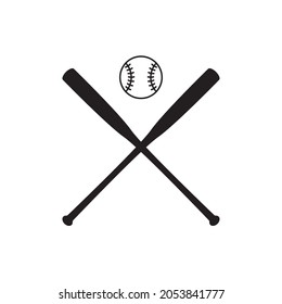 baseball bat crossed icon vector for websites