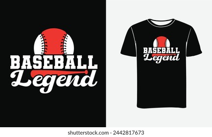 Baseball and Bat Custom Vector Art and Illustration . Cool Gifts For Baseball Legend . Typography t-shirt Design to Print , Poster and Banner