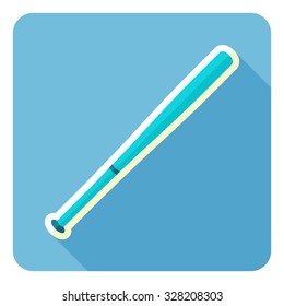 Baseball Bat. Detailed Vector. Flat icon.