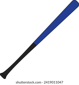 Ilustración del diseño plano del bate de béisbol