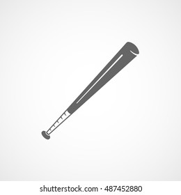 Baseball Bat Flat Icon On White Background