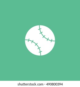 Baseball Bat Flat Icon On Green Background